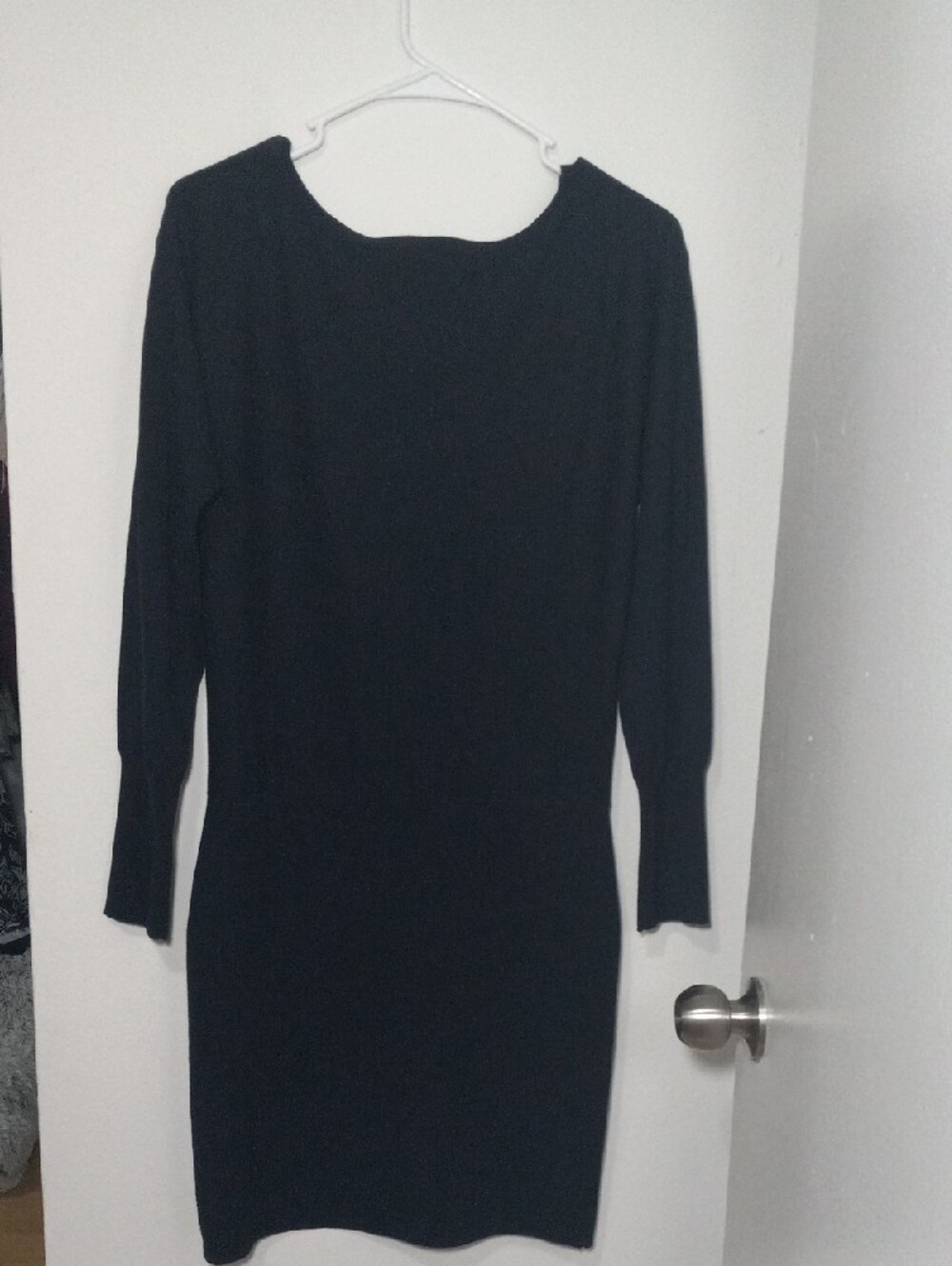 Theory Black Long-Sleeve Knit Sheath Dress - Picture 5 of 8